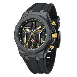 New Men's Black Star Wars Mandalorian-Inspired Watch
